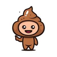 schattig poep mascotte karakterontwerp vector