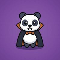 schattige panda met halloween kostuum vector