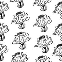 naadloze Scandinavische patroon met schattige doodle schets bruiloft pictogram bloem. vector