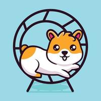 schattige kleine hamster mascotte ontwerp vector