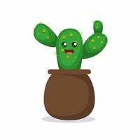 cactus mascotte plat vector