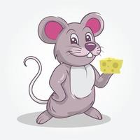 muis schattige illustratie handgetekende stijl vector