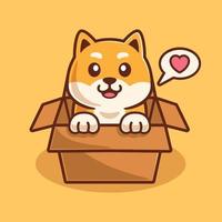 adopteer schattige shiba inu-hond vector