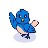 schattige blauwe vogel mascotte vector