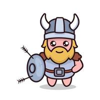 schattige viking mascotte vector