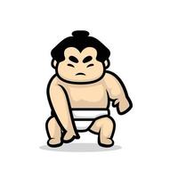 schattige sumo atlet mascotte vector