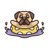 schattige pug dog cartoon logo vector mascotte karakter