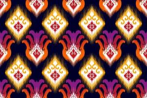 ikat etnisch naadloos patroonontwerp. Azteekse stof tapijt mandala ornamenten textiel decoraties behang. tribal boho inheemse etnische turkije traditionele borduurwerk vector background