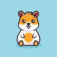 schattige kleine hamster mascotte ontwerp vector