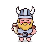 schattige viking mascotte vector