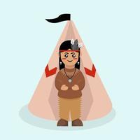 Native American Indian mascotte vector
