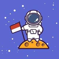 schattig astronaut mascotte ruimtethema vector