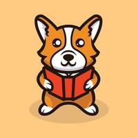 schattige corgi hond mascotte illustratie vector