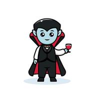 schattige dracula mannelijke mascotte vector