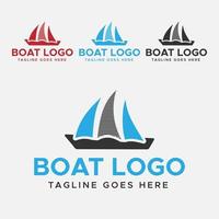 blauwe en zwarte kleur zeilboot logo. creatieve jacht boot logo ontwerp. vector