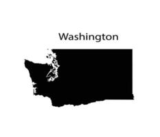 Washington kaart silhouet op witte achtergrond vector