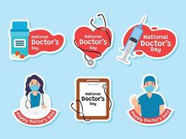 nationale doktersdag stickers vector