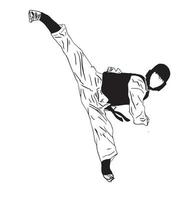 taekwondo kick vector silhouet