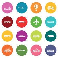 transport pictogrammen veel kleuren set vector