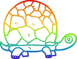 regenbooggradiënt lijntekening cartoon schildpad vector