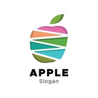 abstract appel fruit logo sjabloon vector ontwerp