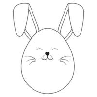 paasei met konijnenoren en een schattig gezicht. Pasen. vectorillustratie geïsoleerd op een witte achtergrond. vector
