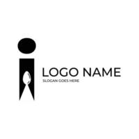 ik brief restaurant logo ontwerp vector
