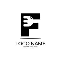 letter f restaurant logo vector