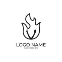 grill brand restaurant logo vector