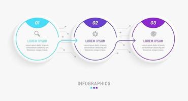 vector infographic labelontwerpsjabloon met pictogrammen en 3 opties of stappen. kan worden gebruikt voor procesdiagram, presentaties, workflowlay-out, banner, stroomschema, infografiek.