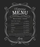 restaurant menu frame schoolbord hand getrokken vintage label vector