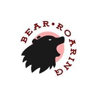 illustratie van brullende beer. berenlogo met een vintage stijl. vector