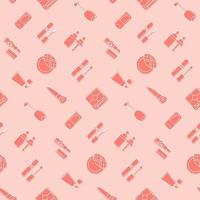 cosmetische pictogram naadloze patroon. roze vectorbehang. goed voor stof, inpakpapier, print etc. vector