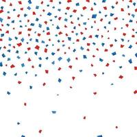 vector achtergrond met papieren confetti in traditionele Amerikaanse kleuren - rood, wit, blauw. 4 juli. usa gelukkige onafhankelijkheidsdag.