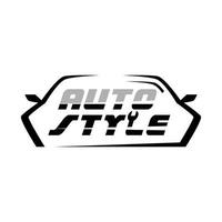 auto stijl auto logo ontwerp met concept sport voertuig pictogram silhouet geïsoleerd op de achtergrond. vectorillustratie. vector