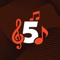 muziek nummer 5 logo vector