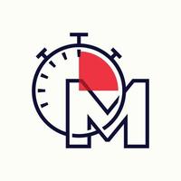snelheid alfabet m logo vector