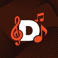 muziek alfabet d logo vector
