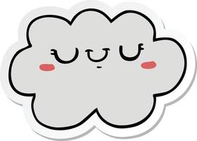 sticker van een schattige cartoonwolk vector