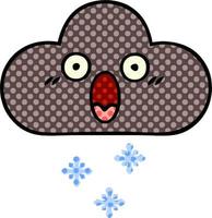 stripboek stijl cartoon storm sneeuw wolk vector