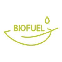 biobrandstof logo. druppel brandstof en blad. milieuvriendelijke industrie en symbool voor alternatieve energie vector