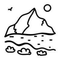 een bergtop doodle pictogram downloaden vector