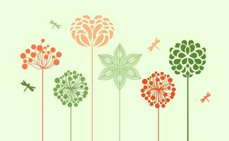 Lente Bloemen Silhouetten vector