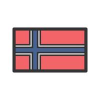 noorwegen gevulde lijn icoon vector