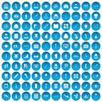 100 apotheek iconen set blauw vector