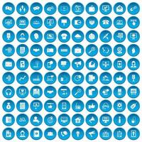 100 helpdesk iconen set blauw vector