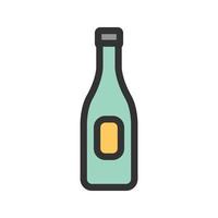 champagne in fles gevuld lijnpictogram vector