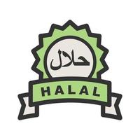 halal sticker gevuld lijnpictogram vector