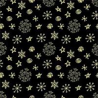 naadloze patroon van sneeuwvlokken. handgetekende illustraties in lijntekeningen en doodle-stijl. creatie van ontwerp voor nieuwjaar, winter, kerst vector