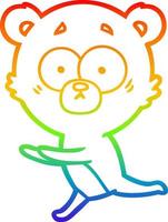 regenbooggradiënt lijntekening bezorgde beer cartoon vector